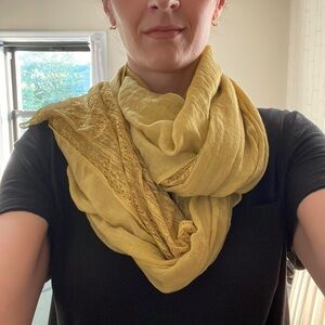 Lacey Mustard color scarf / wrap